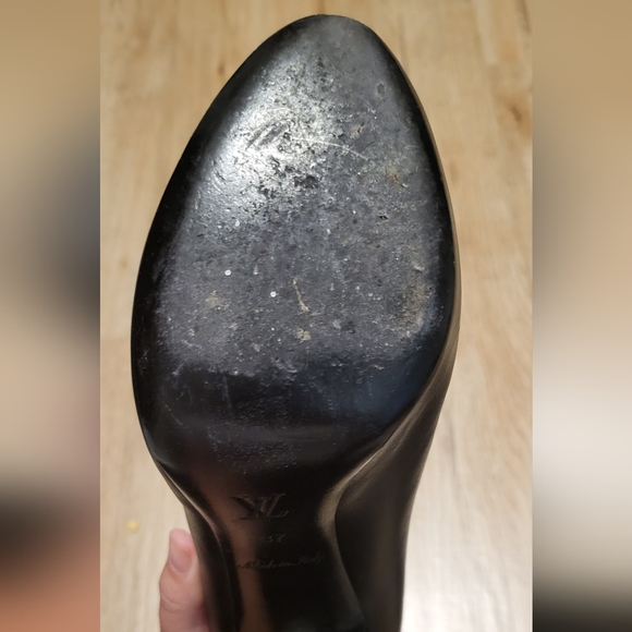 Luis vuitton size 7 black lock pump open toe - Picture 9 of 16